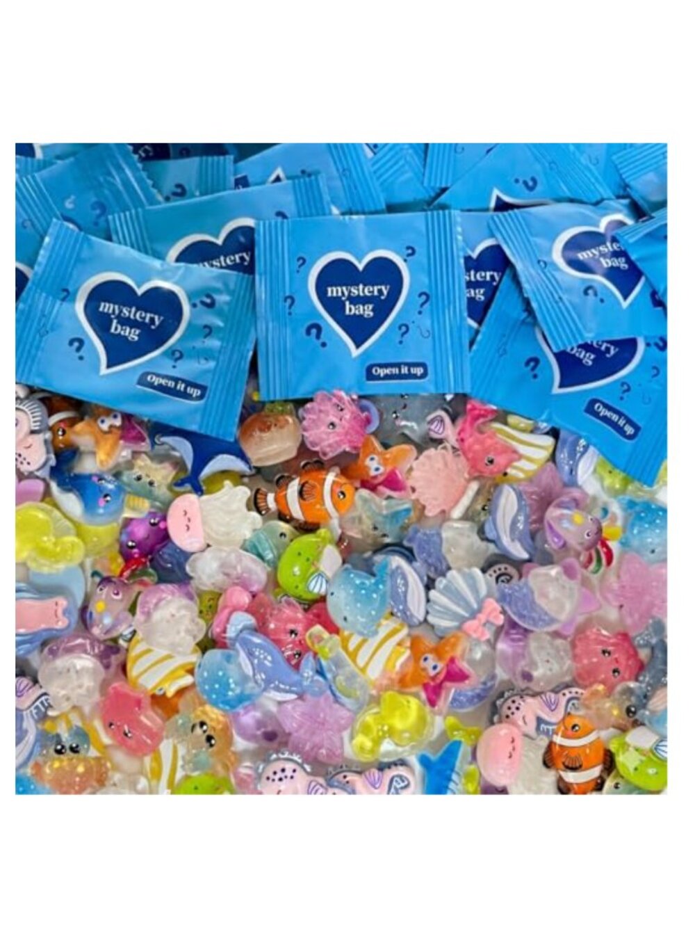 60pcs Glow in Dark Mini Resin Sea Animal Mystery Bags Blind Box Surprise